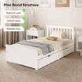 thumbnail image 4 of HOMCOM Wood Twin Bed Frame, Pine Platform Bed Frame with Drawers, White, 4 of 10