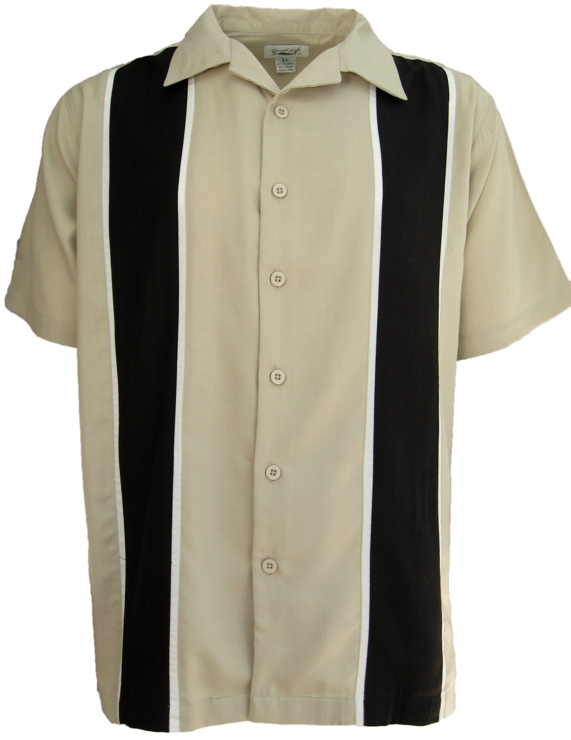 Good Life Relaxed Fit Retro Bowling Camp Shirt Button Front