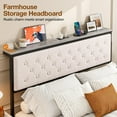 thumbnail image 4 of ARICOEASY Queen Size Storage Headboard with Charging Station, Upholstered Button Tufted Headboard, Easy Assembly, Beige, 4 of 9