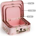thumbnail image 3 of 3 Pack Paperboard Suitcases Storage Box With Lids - Decorative Gift Boxes for Photo Storage, Home Decoration, Wedding, Birthday, Anniversary - Pink, 3 of 7