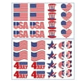 thumbnail image 2 of Luxcidy 2pcs 4th of July Patriotic Face Stickers, America Flag Red White and Blue Face Tattoo Stickers, Party in the USA Memorial Independence Labor Day Makeup Accessories, 2 of 6