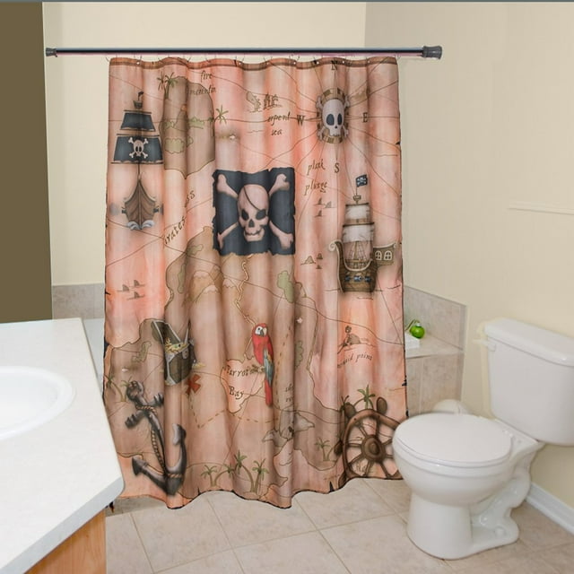 Rideau de Douche Carte au Trésor du Pirate