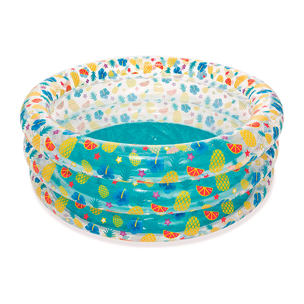 Alberca Inflable Infantil Frutitas Tropicales 3 Anillos Bestway Plástico Vinil Resistente 150 cm