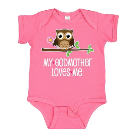 

Inktastic My Godmother Loves Me Owl Gift Baby Girl Bodysuit