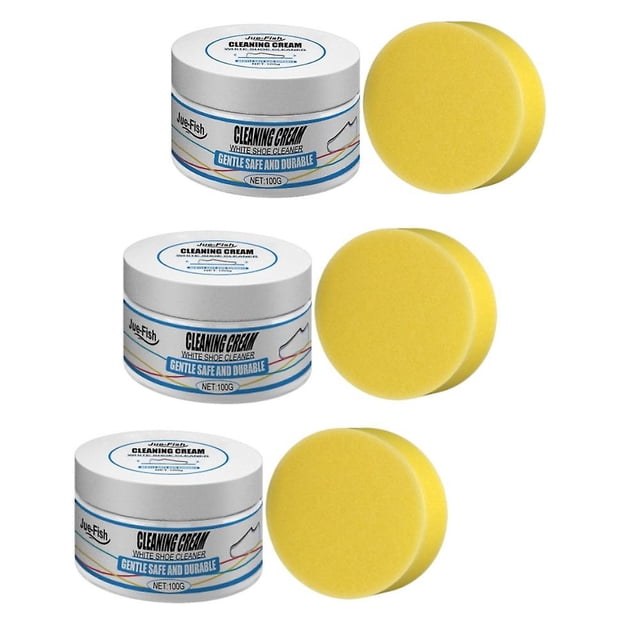 3pcs White Shoe Cleaning Cream Shoes Whitening Stain Remover Cream Cleansing