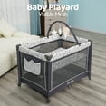 thumbnail image 4 of Pamo Babe Portable Playard,Sturdy Play Yard with Padded Mat and Toy Bar with Soft Toys for Newborn(Grey), 4 of 7