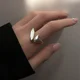 thumbnail image 3 of 925 Sterling Silver Ring for Women Flat Simple Finger Open Ring Vintage Adjustable Couple Rings Allergy for Party Birthday Gift, 3 of 5