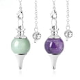 thumbnail image 1 of Colgante redondo de cristal blanco amatista y cristal rosa, colgante espiritual multicolor, joyería de piedra semipreciosa, 1 of 4