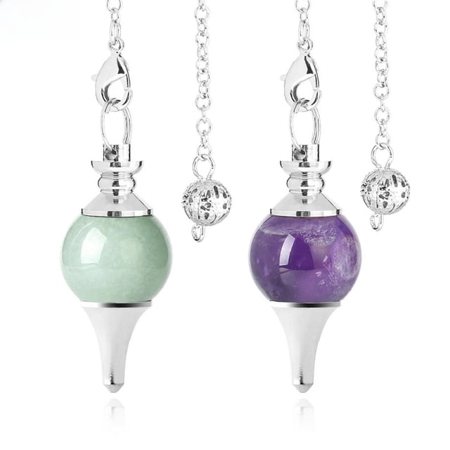 Colgante redondo de cristal blanco amatista y cristal rosa, colgante espiritual multicolor, joyería de piedra semipreciosa