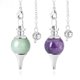 thumbnail image 1 of Colgante redondo de cristal blanco amatista y cristal rosa, colgante espiritual multicolor, joyería de piedra semipreciosa, 1 of 4