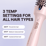Wavytalk Thermal Brush for Blowout Look, 1 1/2 inch Ionic Heated Nylon Brush Get Natural Curls, Pink
