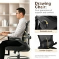 thumbnail image 2 of Zimtown Drafting Chair, Adjustable Tall Office Chair with Flip-up Armrests, Breathable Mesh Desk Chair with Lumbar Support and Footrest, Black, 2 of 8