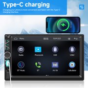 7 Wireless Double Din Car Stereo Apple Carplay Radio Screen for Car Audio Receivers, Bluetooth 5.3 Car Play Android Auto Touchscreen, 240W 4.2 CHN 2 Subwoofers Outputs