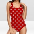 thumbnail image 5 of Uaswgudfs Women's Classic One-Piece Swimsuit with Polka Dot Print, Simple Straps, and Round Neckline, Tailored in Smooth, Stretch-Fit Fabric, 5 of 6