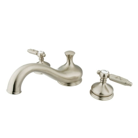 Kingston Brass KS3338GL Georgian Two-Handle Deck Mount Roman Tub Faucet, Brushed Nickel