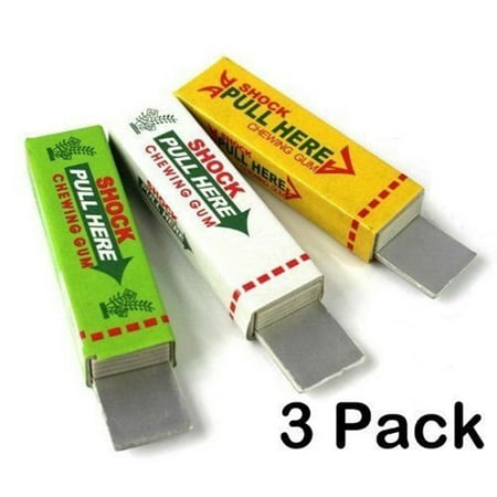 3pcs Electric Shock Chewing Gum Tricky Prank Gag Funny Toy for Shock Friends Practical