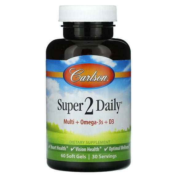 Carlson Labs - Super 2 Daily Multiple Formula with Fish Oil & Lutein - 60 Softgels
