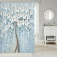 thumbnail image 4 of White Boho Floral Shower Curtain Modern Abstract Life Tree Bath Curtain Decor Cute Blue Waterproof Polyester Bathroom Curtains with 12 Hooks,72x72 Inches, 4 of 6