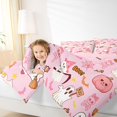 thumbnail image 3 of Manfei Halloween Pumpkin Skull Ghost Full Size Bedding Sets 7 Pieces, Spooky Animal Full Size Bed in a Bag,Pink Reversible, 3 of 7