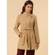 thumbnail image 4 of Abrigos largos con cinturón de manlarcon cuello alto elegante de invierno pamujer Caqui S, 4 of 6