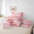 thumbnail image 6 of Manfei Kawaii Bowknot Alphabet R 7-Piece Twin Bedding Sets for Female Women Teens,Bling Glitter Splash Bedding Comforter Set,Flying Butterfly Breathable Sheet Sets,Dreamy Princess Room Decor, 6 of 8