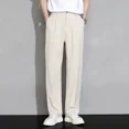 thumbnail image 3 of Pantalones holgados de verano para hombre, pantalones de traje negros rectos para hombre, ropa de diseñador de alta calidad, pantalones 2024 Spandex, estilo coreano, nuevo en, 3 of 4