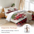 thumbnail image 6 of Merry Christmas Bedding Duvet Cover Set Twin Size 4 Pieces Red Truck Winter Christmas Tree Plaid Bedding Set with Zipper Closure, 1 Comforter Cover 68x86 Inches 1 Flat Sheet & 2 Pillow Cases, 6 of 6