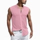 thumbnail image 1 of Camisas Para Hombre Hombres Casual Slim Fit Verano Sin mangas Camisas de color sólido Básico Ligero Camisas (Red, S), 1 of 3