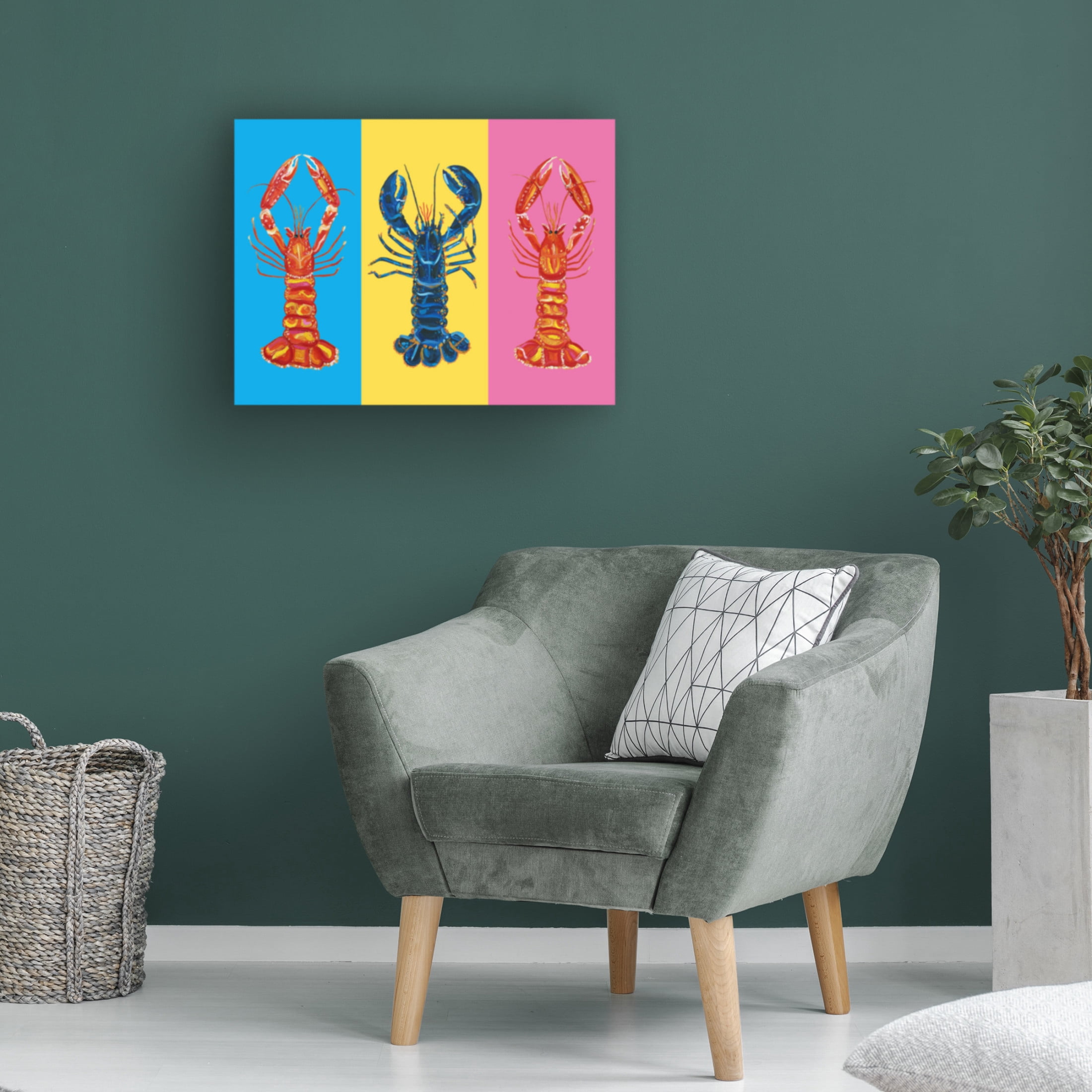 Trademark Fine Art Alice Straker Lobster Langoustines Pop Art Canvas Wall Art