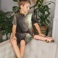 thumbnail image 4 of Balery Mystic Fox With Halo Conjunto de Pijama Infantil de Manga Corta con Estampado – Ropa de Dormir de Algodón Suave-X-Large, 4 of 6