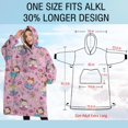 thumbnail image 4 of Oversized Wearable Blanket Hoodie,Pink Fairy Princess Pattern Sherpa Blanket Hoodie with Super Pockets,Super Warm Fuzzy Pullover for Women & Men, 4 of 6