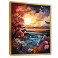 thumbnail image 2 of Designart "Dusk Clouds Fluid Ink View II" Clouds Floater Framed Wall Art Living Room, 2 of 5