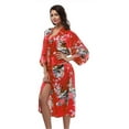 thumbnail image 3 of Fiery Red Mommy and Me Robes, Floral, Satin Feel, 3 of 8