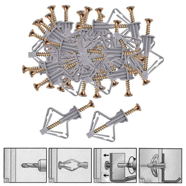 Surtido de Anclaje de Pared Hueca Colco Kit de Paneles de Yeso 50 Anclas 50 Tornillos Estilo 2