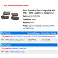 thumbnail image 2 of Front Brake Pad Set - Compatible with 1987 - 1990 Land Rover Range Rover 1988 1989, 2 of 2