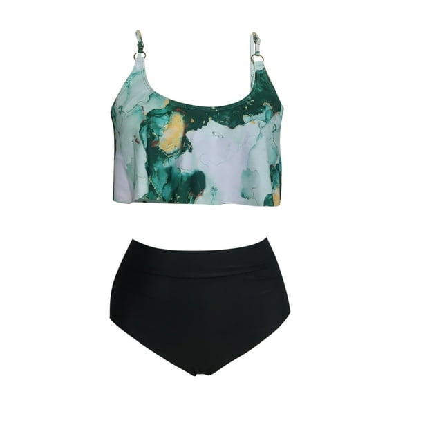 Bikini con estilo para mujer con almohadilla en el pecho sin soporte de acero Correa cómoda Traje de baño dividido Conjunto de dos piezas para la playa OAVQHLG3B Store lin121212