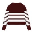 thumbnail image 4 of Teen Girls Sweatshirt Cute Stripe Printed Long Sleeves Sweatshirts Casual Crew Neck Fall Winter Pullover Tops Clothes Casual Comfy Fleece Jumper School Warm Girl Coat, 4 of 4