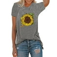 thumbnail image 2 of Tuphregyow Womens Tops Clearance Sunflower Graphic Tee Short Sleeve O-Neck Tunic Tops Y2K Clothing Plus Size T Shirts for Women Basic Pullover Casual Blouse Summer Gray XL, 2 of 6