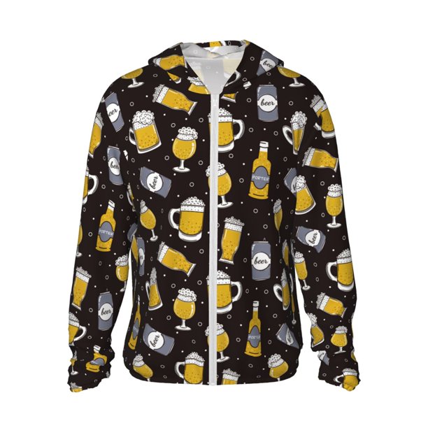 Balery Beer In A Bottle Sudadera ligera de manga larga con capucha y protección solar UPF 50+ para hombre y mujer, ideal para pesca y running-XX-Large