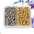 thumbnail image 2 of 200pcs 6mm Football Pattern Map Nail DIY Positioning Pin Clothing Positioning Pin Push Map Tacks for Whiteboard Fabric Making (Gold and Silver Double Boxes 100pcs for a Box), 2 of 8