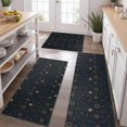 thumbnail image 2 of Dark Blue Sun Moon Pattern Kitchen Rugs Sets Of 3,Kitchen Runner Rugs Non Skid Washable,Decorative Kitchen Floor Mats for Kitchen,Sink,Laundry,17"x30"+ 17"x47" + 17"x59", 2 of 6