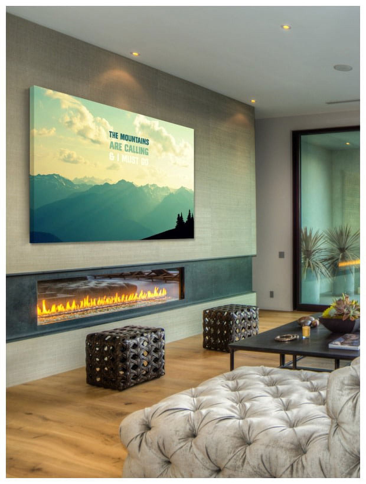 Marmont Hill "The Mountains Text" by Robert Dickinson Painting Print on Canvas