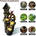 thumbnail image 6 of Solar/Adapter Selectable 3-Tier Bird Fountain - Outdoor LED Water Feature for Garden, Yard (38.2 inches), 6 of 9