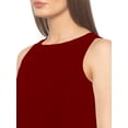 thumbnail image 4 of eloria Women's Georgette Boat Neck Pleated Sleevless Tunic Casual Midi Dress, Color : Maroon | Size : XS, 4 of 6