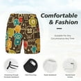 thumbnail image 4 of Kdxio Robot And Monsters Print Men'S Swim Trunks With Compression Liner 7 Inch Inseam Quick Dry Swim Shorts, 4 of 7