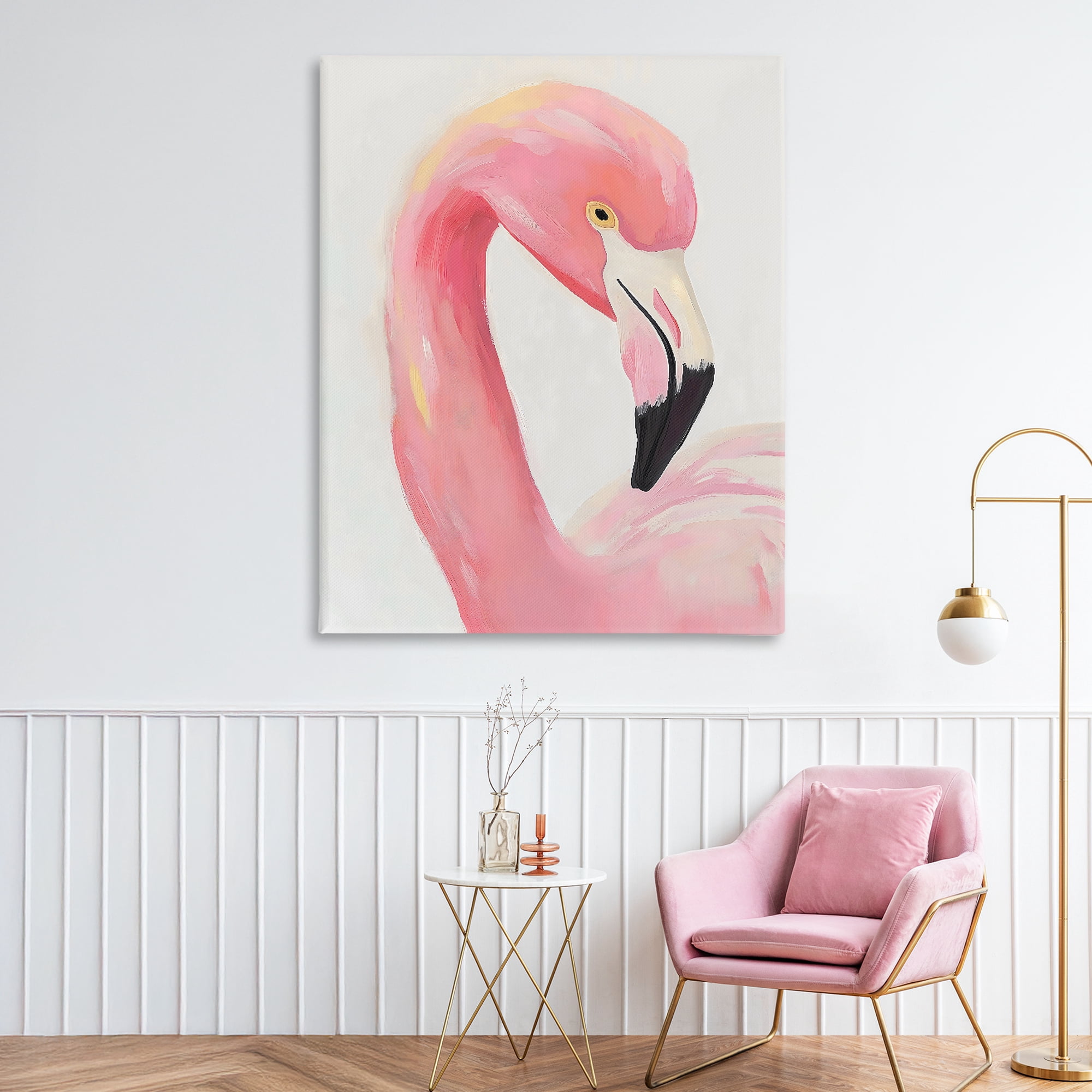Stupell Industries Serene Pink Flamingo Portrait Canvas Wall Art, design by The Prints Vibe