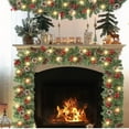 thumbnail image 2 of 9 Foot Prelit Artificial Christmas Garlands With 50 Lights Battery Operated Timer 8 Modes, Garland Christmas Decoration Outdoor Indoor Mantle Stair Decor, 2 of 5
