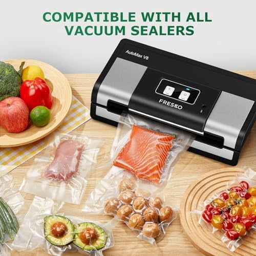 Vacuum Sealer Bags Pint Size 100 Pack 6"x10", Seal a Meal Vac Sealers, Sous Vide Vacuum Safe, BPA Free, Heavy Duty Commercial Grade, Precut Storage Bag Universal Design