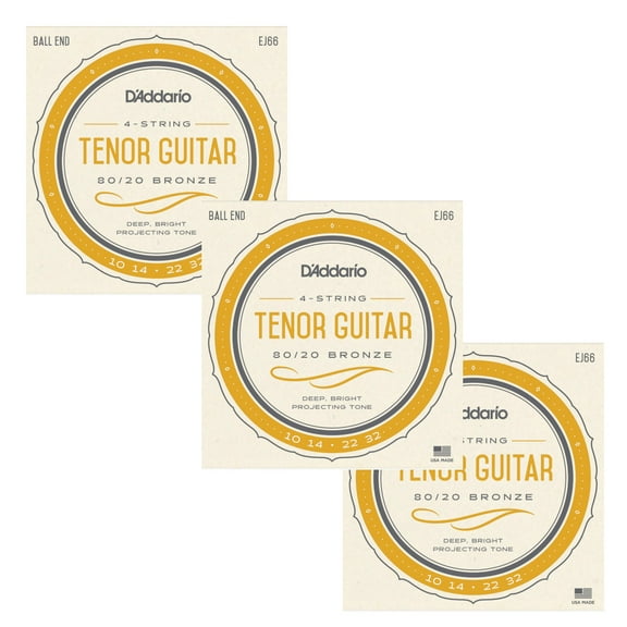 D'Addario Tenor Guitar Strings 3-Pack 4-String 10-32 Bronze