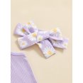 thumbnail image 4 of Suealasg 3 6 12 18 Months Baby Girls Clothes Sleeveless Ribbed Romper Daisy Print Shorts Headband Sets Newborn Girls 3Pcs Summer Outfits, 4 of 6